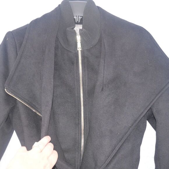 NEW Vince Camuto Women's Large Belted Wool Blend Midi Trench Coat Winter Black - Picture 5 of 11